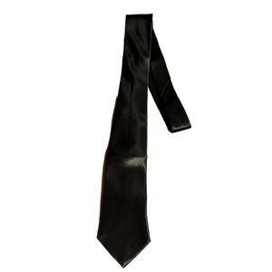 Mens Neck Tie Black Solid Basic Luxury Suit Wedding Groom Formal Funeral